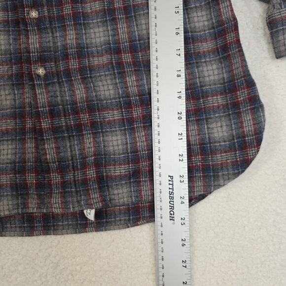 Vintage Pendleton Board Tartan Wool Flannel Plaid Work Shirt XL Gray Blue Red - Picture 9 of 10